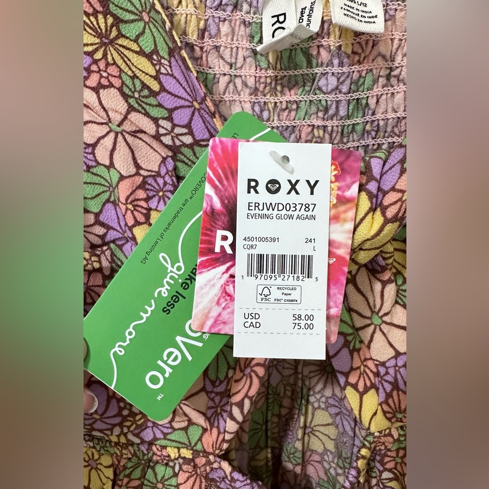 ROXY Evening Glow Again Women’s Dress Size Large NWT - Picture 9 of 11
